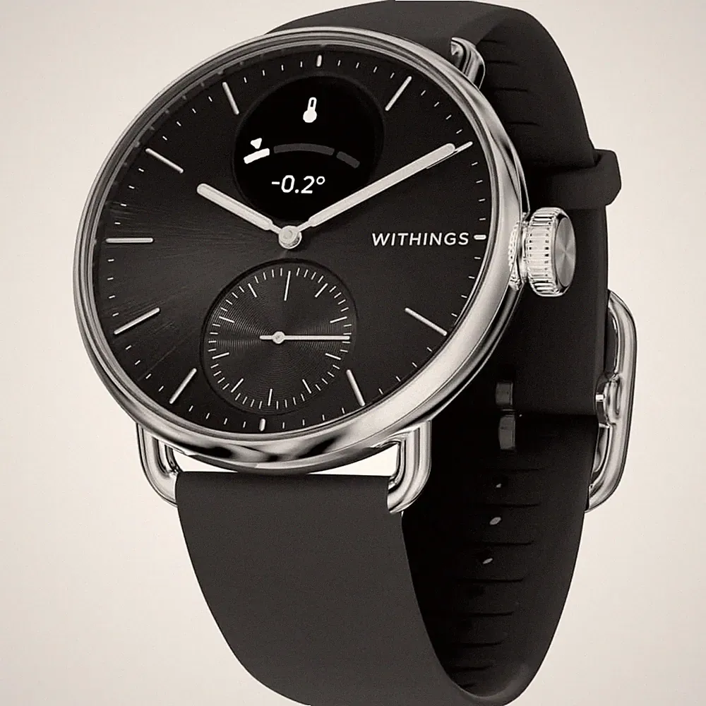 Withings ScanWatch Vitals 38mm Hybrid Smartwatch Schwarz Body Temp Sleep Trac...