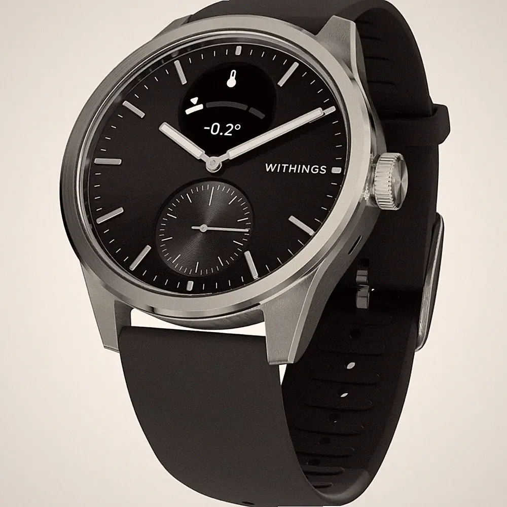 Withings ScanWatch Vitals 42mm Hybrid Smartwatch Schwarz Body Temp Sleep Trac...