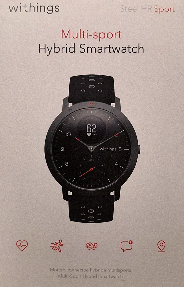Withings Steel HR Hybrid MultiSport Tracking Herzfrequenz schwarz Smartwatch OVP