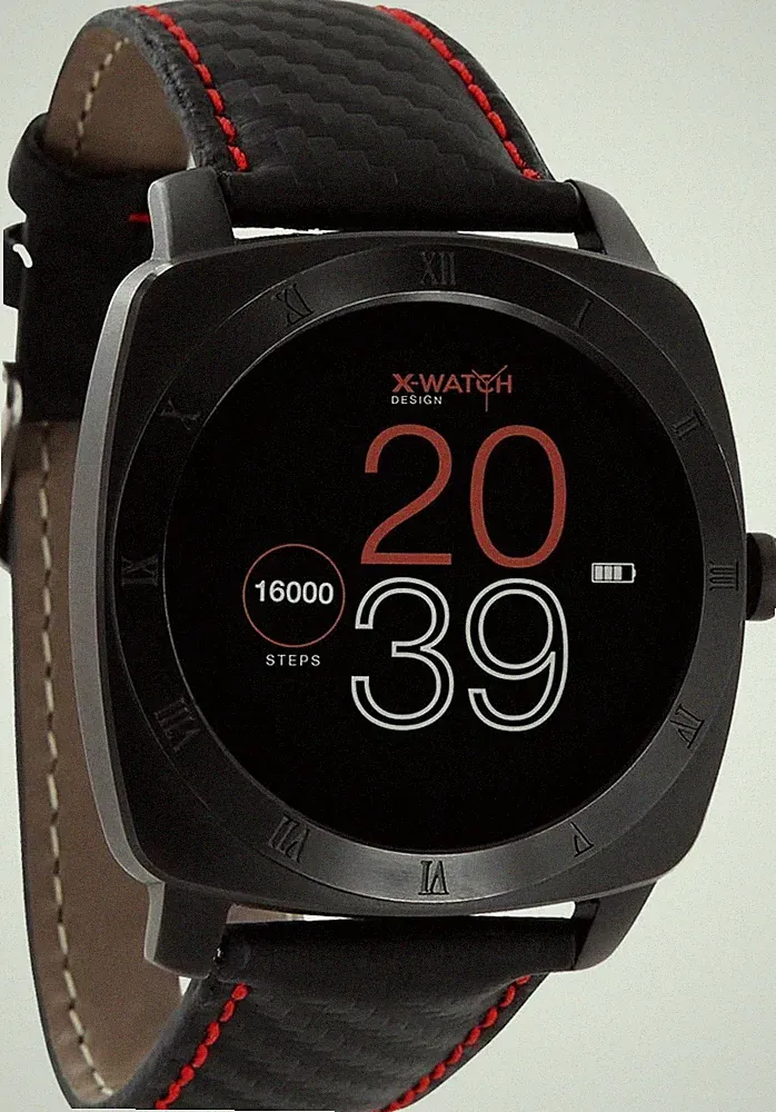 X-WATCH 54013 NARA XW PRO Smartwatch Herren BC Carbon Red Black - Sportuhr