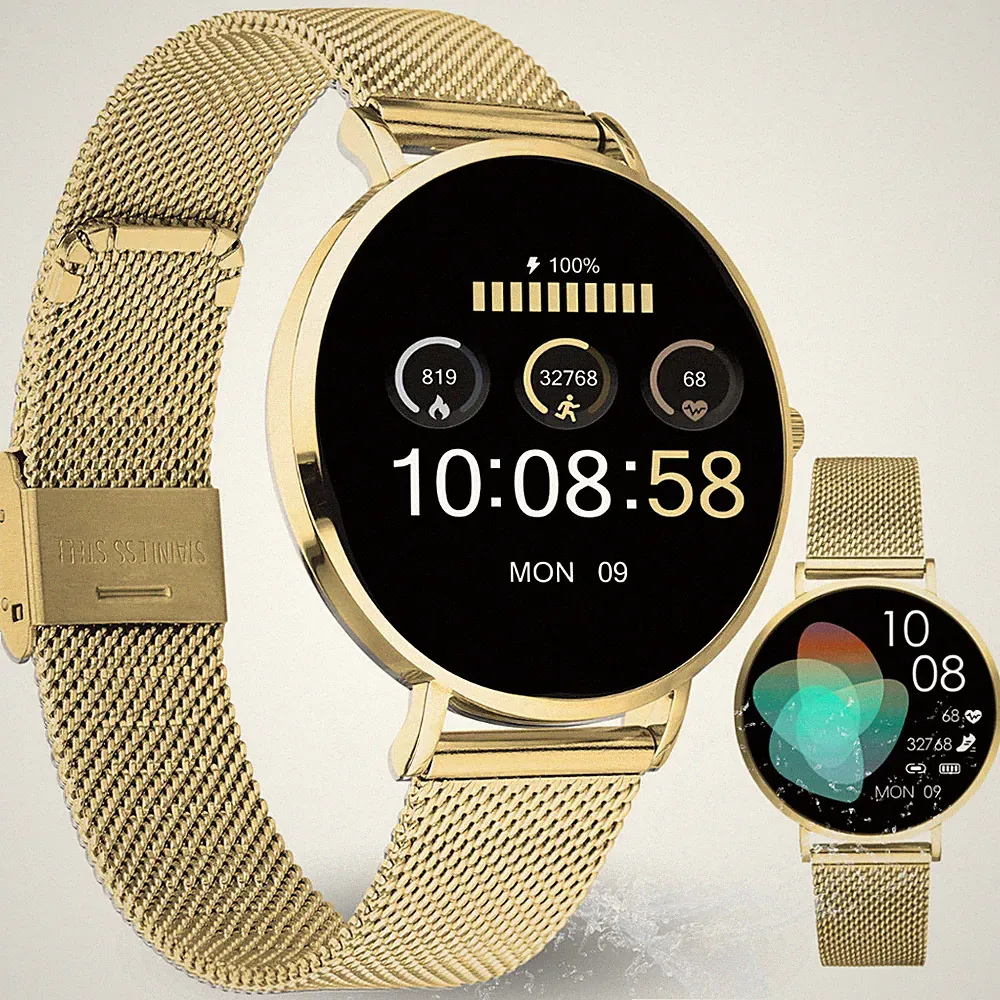 XCOAST Damen Smartwatch SIONA 2 Nano Gold - Mini Smartwatch, 4cm*0,69cm
