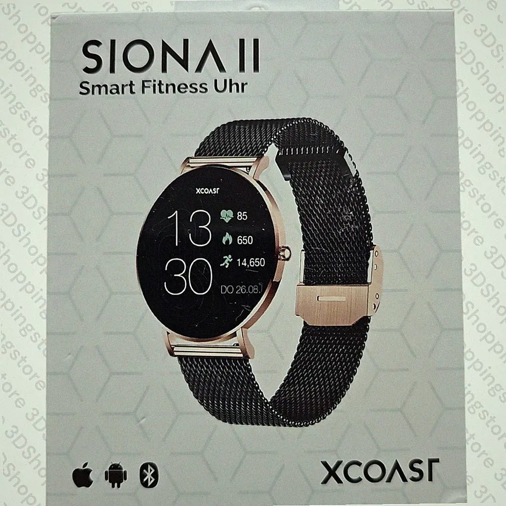 XCOAST SIONA 2 Damen Smartwatch iOS & Android Rosegold/Schwarz