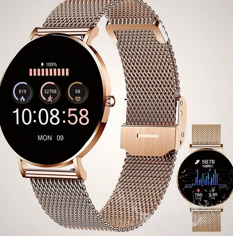 XCOAST SIONA 2 Damen Smartwatch Roségold – 1,3″ AMOLED, Elegante Fitnessuhr Mit
