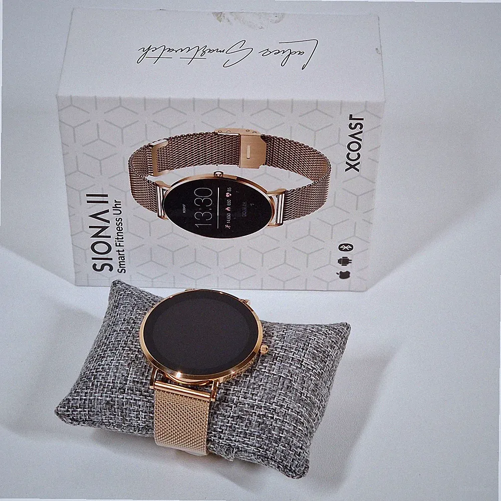 XCOAST SIONA 2 Smartwatch 42 mm Diamant Gold Armbanduhr Smart Watch 570420