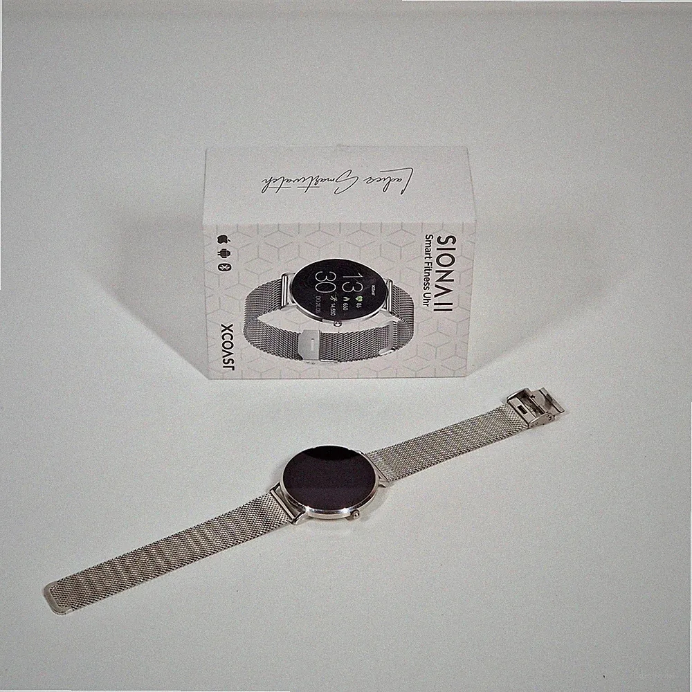 XCOAST SIONA 2 Smartwatch 42 mm Topas Silver Armbanduhr Silber