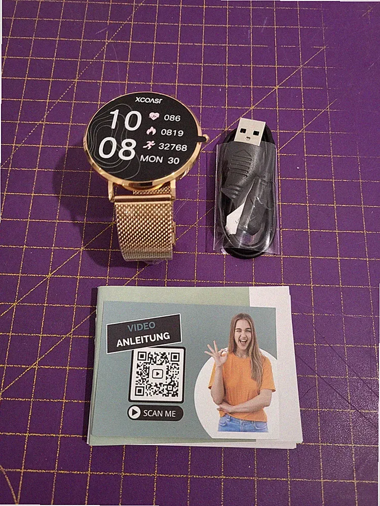 XCOAST SIONA II Smart Fitness Uhr Pure Gold Damen Smartwatch AMOLED Neu_0,22_5