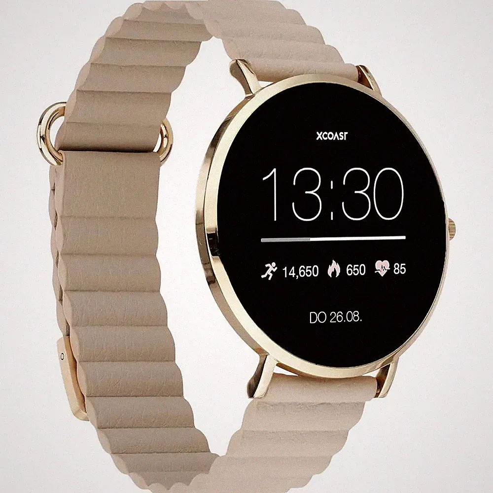 XCOAST Smartwatch Uhr Damen Fitness SIONA 2 Wave Sand Touchdisplay