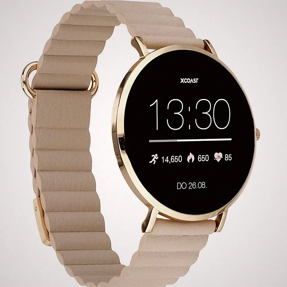 XCOAST Smartwatch Uhr Damen Fitness SIONA 2 Wave Sand Touchdisplay - Sehr Gut