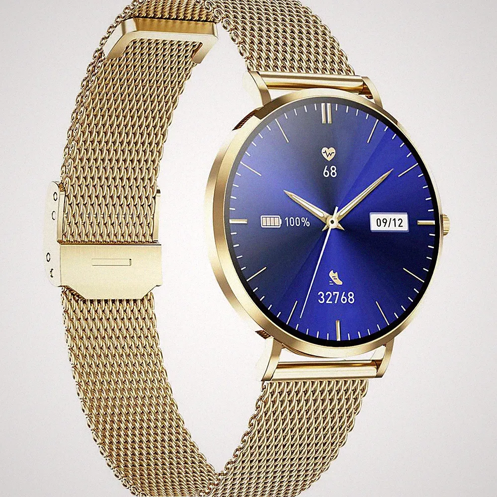 XCOAST Smartwatch Uhr SIONA 2 Nano Citrin Gold Fitness Tracker Damen Fitnessuhr