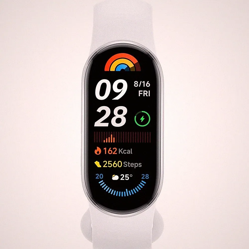 Xiaomi Mi Band 9 Smartwatch Glacier Silver Thermoplastisches Polyurethan (TPU)