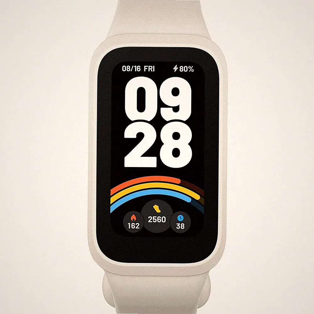 XIAOMI Smart Band 9 Active, Smartwatch, Beige White, Fitness Uhr, Fitnesstracker