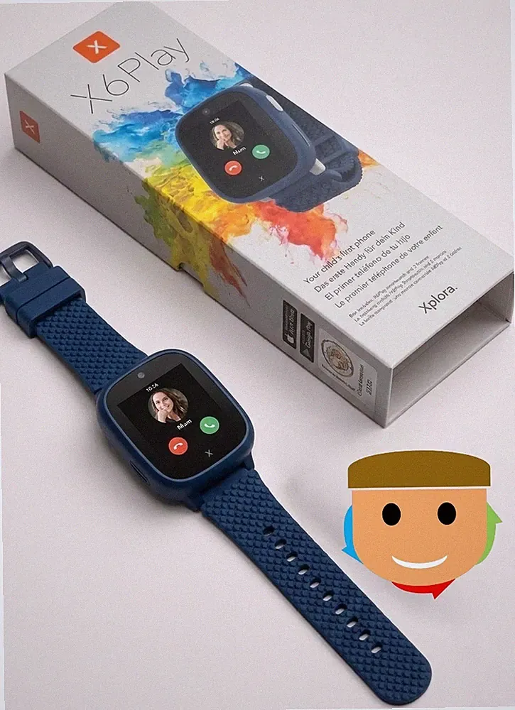 XPLORA X6 Play 2. Gen Blau–Kinder-Smartwatch mit Nano-SIM, GPS&Textilband-NEU