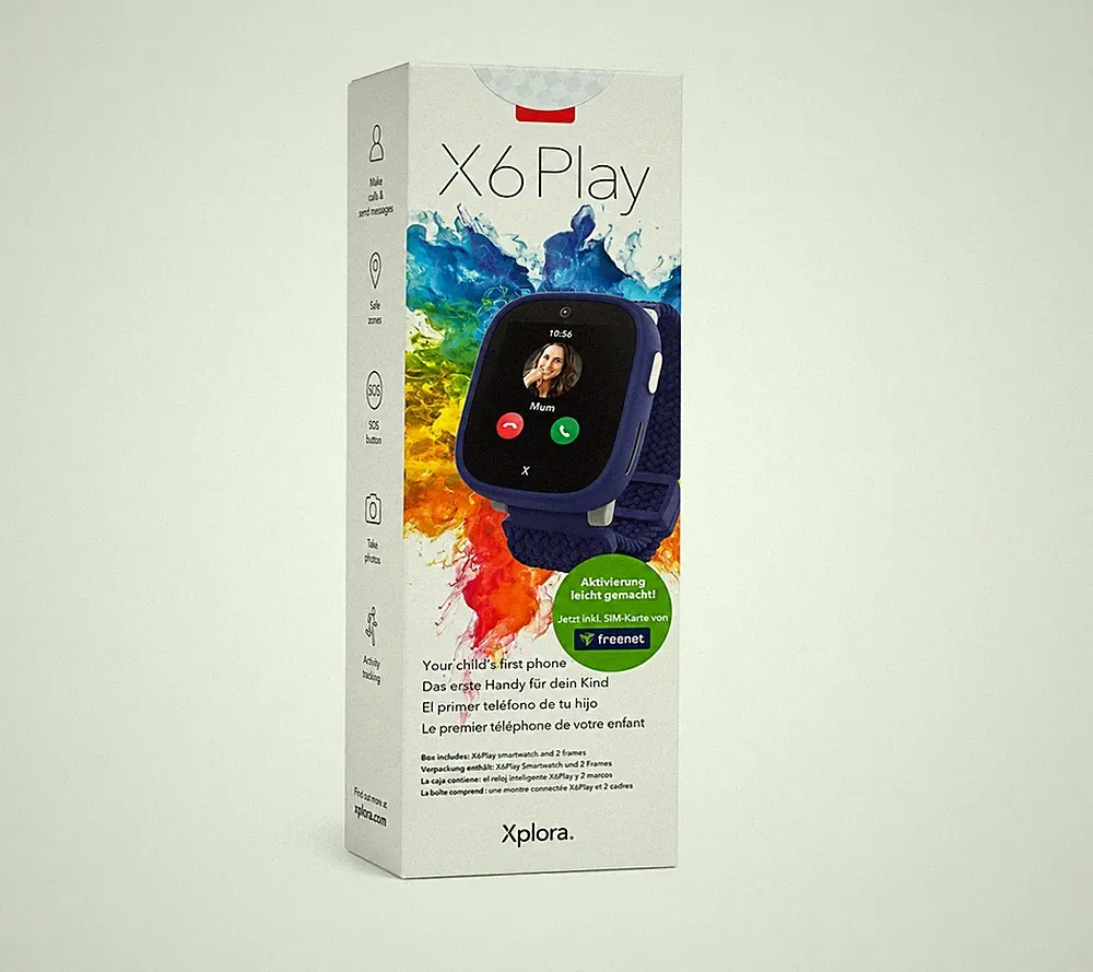 Xplora X6 Play Kinder Smartwatch Blau GPS 4G Kamera SOS Anruf SIM