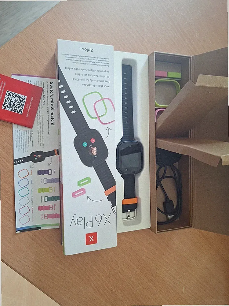 Xplora X6Play Kinder-Smartwatch Kinderuhr schwarz, Wechselrahmen, Gehäuse