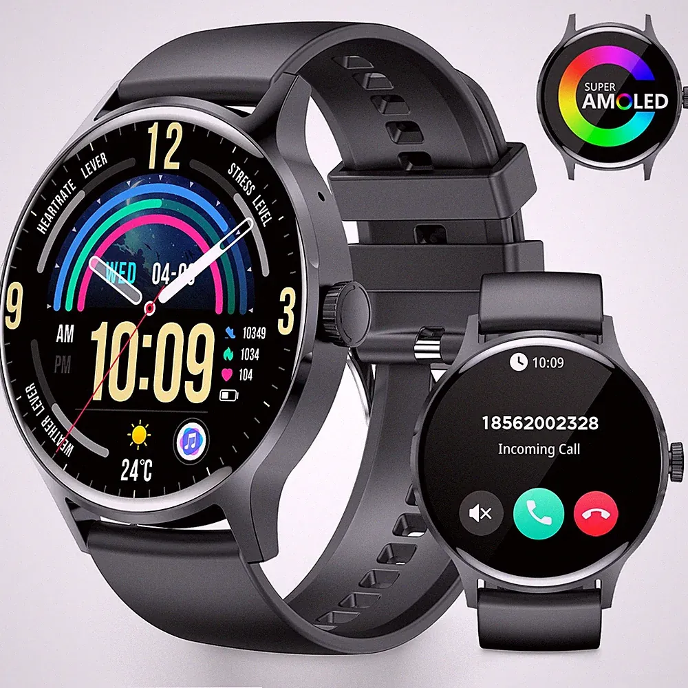 Yuede Smartwatch HK30, Fitness Tracker rund schwarz - neuwertig