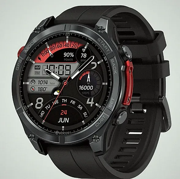 Zeblaze Stratos 4 GPS RUGGED robuste Militär Smartwatch Herren 5ATM