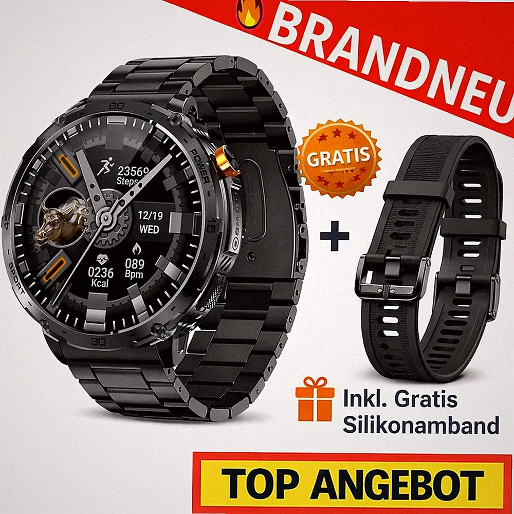 ZEUS™ 2.0 Smartwatch Herren Damen Fitness Tracker Puls SpO2 GPS Bluetooth IP68