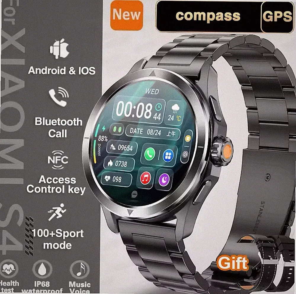 ZEUS™ Smartwatch – Robuste Edelstahl‑Fitnessuhr, 10+ Tage Akku, IP68 mit Black S